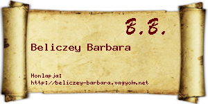 Beliczey Barbara névjegykártya