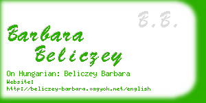 barbara beliczey business card